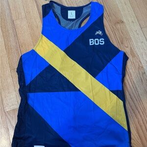 New in bag Tracksmith Blue and Gold women’s L Tank Top Boston 2021